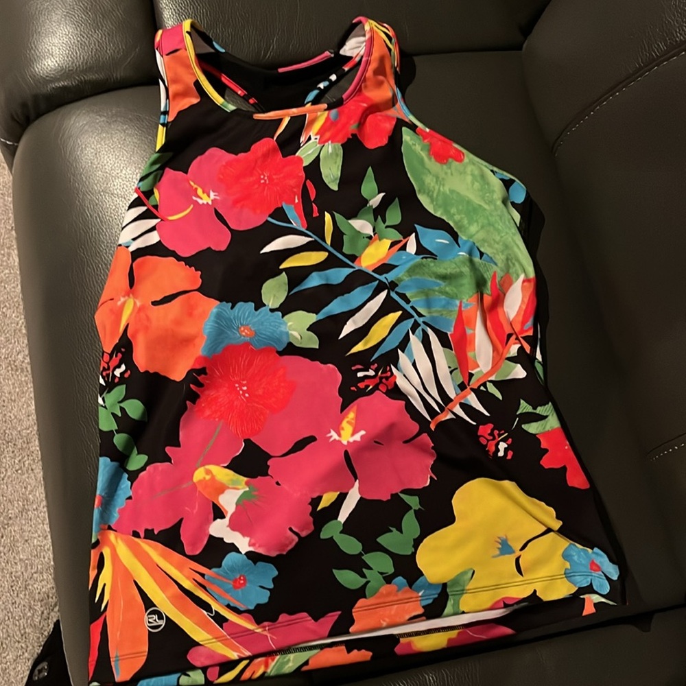 Ralph Lauren Floral Multicolor Women's Tank Top with Shelf Bra